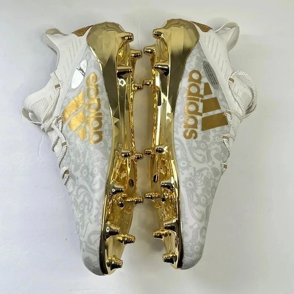 Adidas Adizero Young King football Cleats size 16 in white/gold - Picture 4 of 7